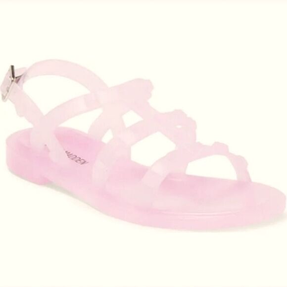 New Steve Madden Girls Big KIDS' JTRIPPER JELLY SANDAL Light PINK buckle size 5 - Picture 1 of 5
